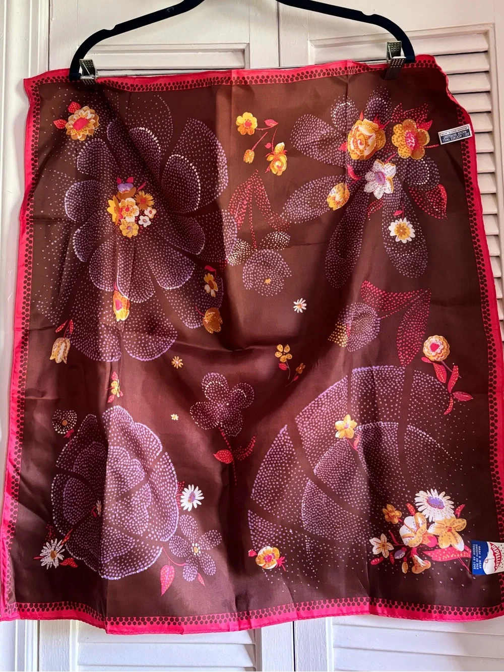 VINTAGE acetate scarf NEW WITH TAGS bag accent head scarf hair wrap